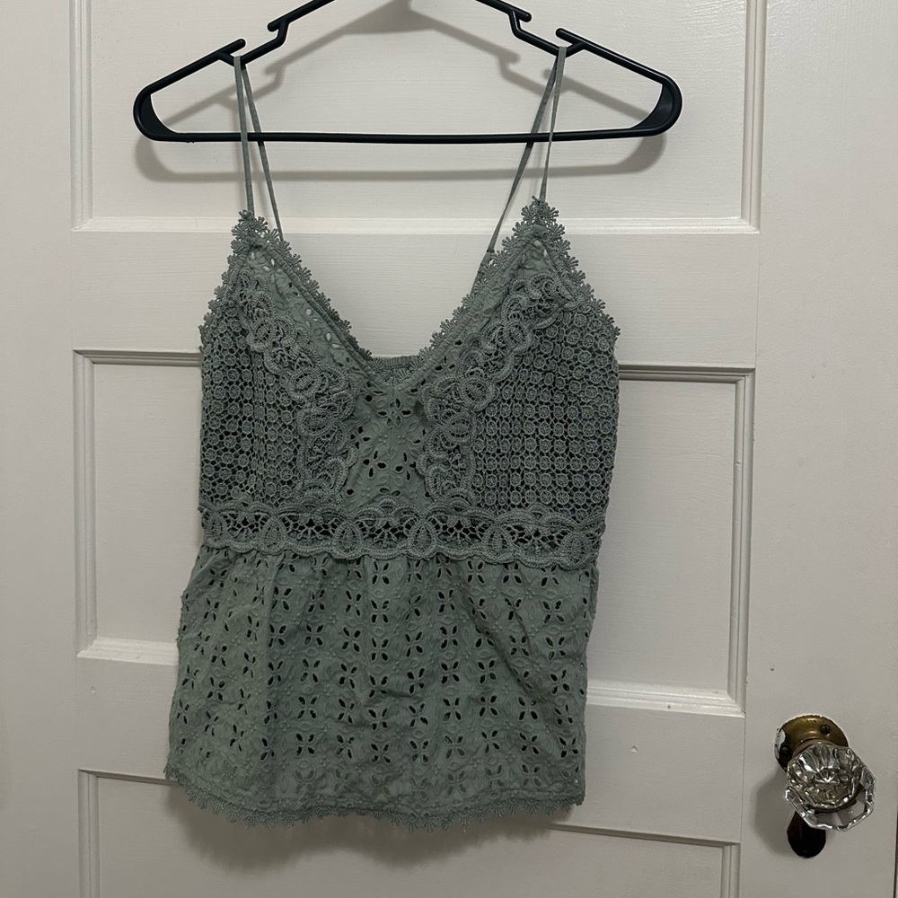 Elegant Lace Green Top